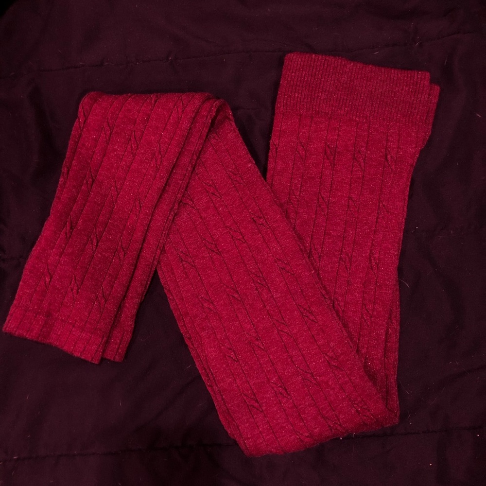 Red Knit Leggings